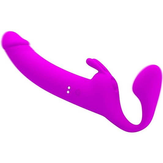 Zanini Strapless Strap-On 10 Vibrations Purple | Niks.fi verkkokauppa