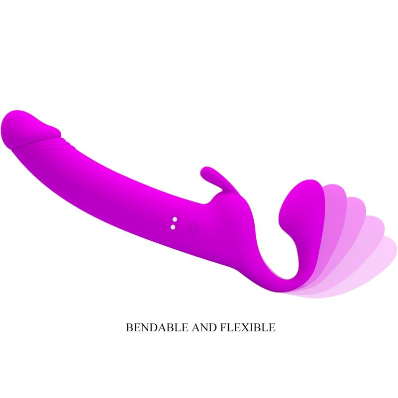 Zanini Strapless Strap-On 10 Vibrations Purple | Niks.fi verkkokauppa