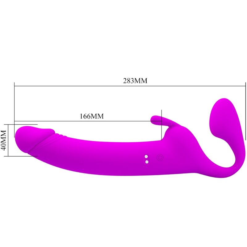 Zanini Strapless Strap-On 10 Vibrations Purple | Niks.fi verkkokauppa