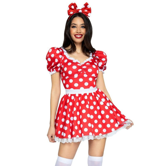 Leg Avenuepolka Dot Dress + Headband Red/White S | Niks.fi verkkokauppa