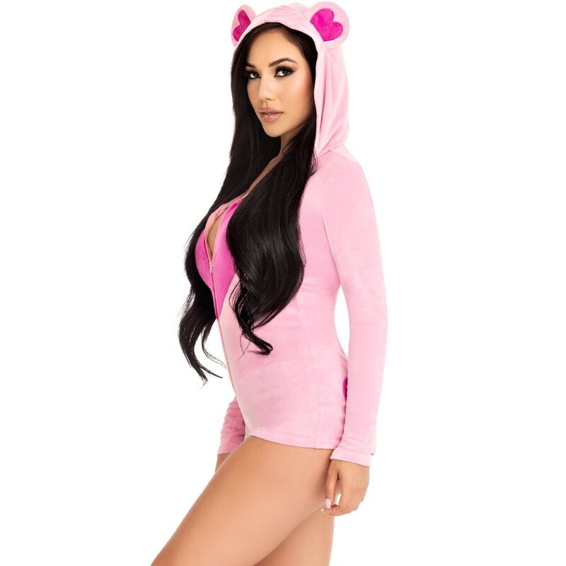 Leg Avenueteddy Bear Velvet Bodysuit Pink S | Niks.fi verkkokauppa
