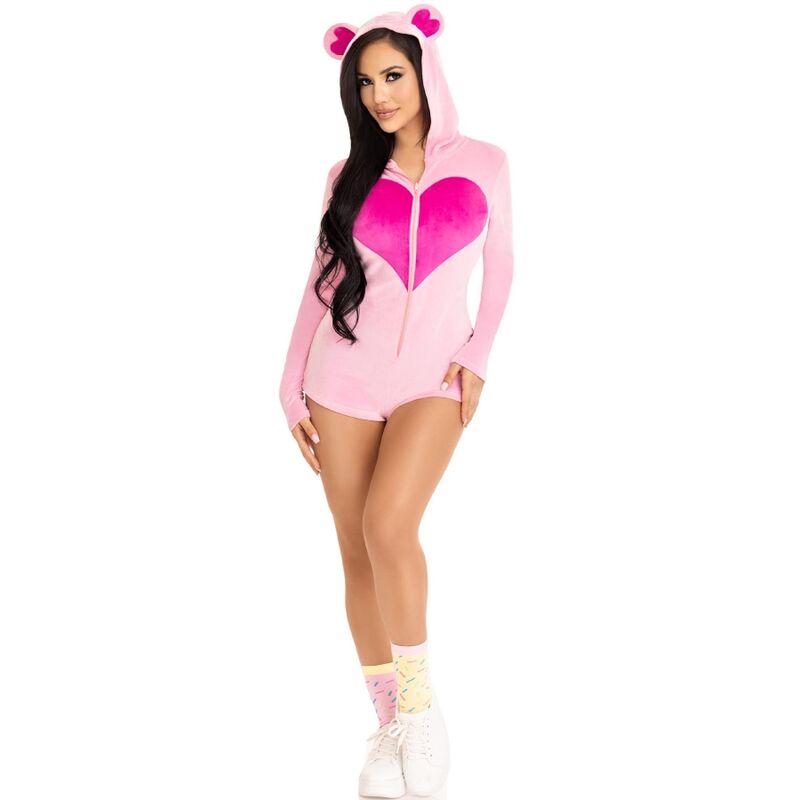 Leg Avenueteddy Bear Velvet Bodysuit Pink S | Niks.fi verkkokauppa
