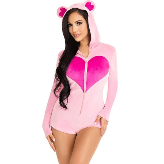 Leg Avenueteddy Bear Velvet Bodysuit Pink S | Niks.fi verkkokauppa