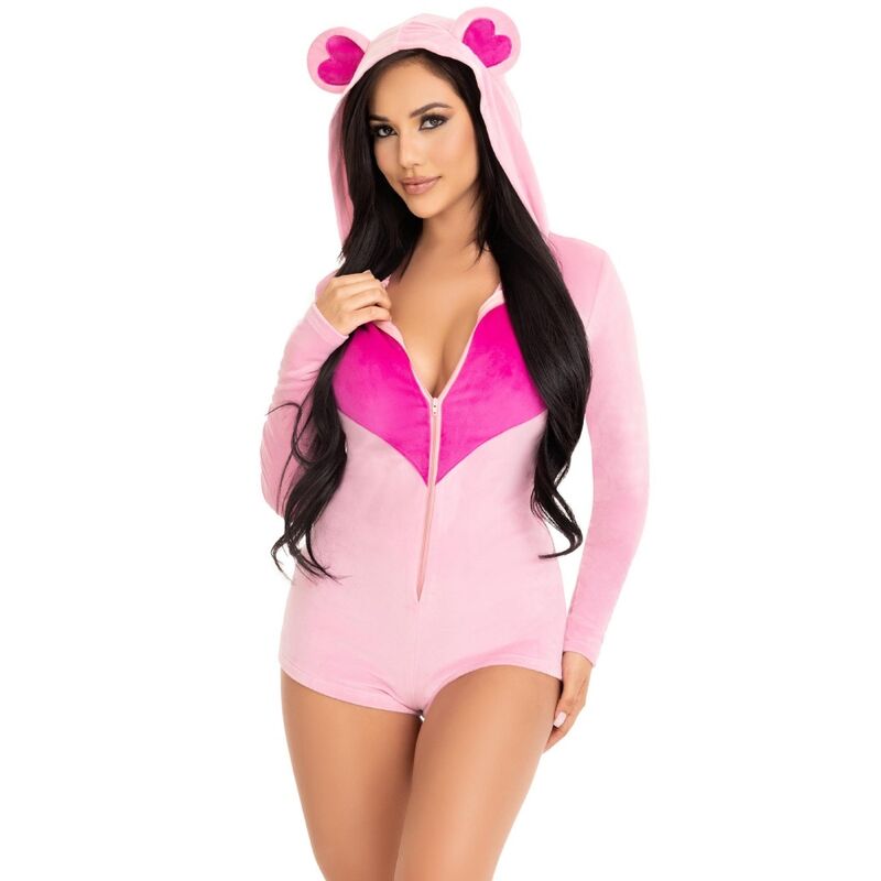 Leg Avenueteddy Bear Velvet Bodysuit Pink M | Niks.fi verkkokauppa