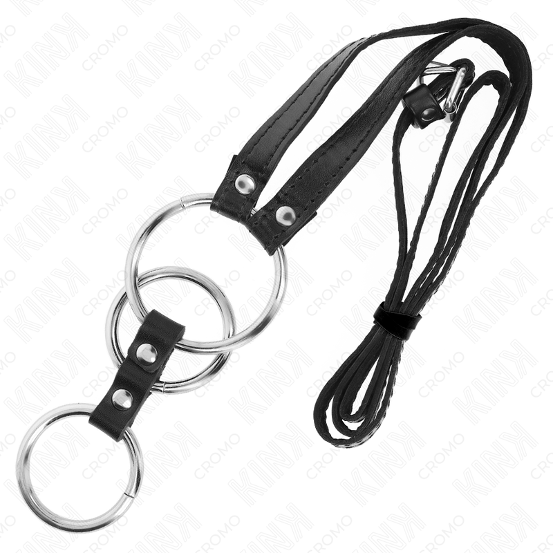 Kinktriple Metal Penis Ring 3.8 Cm To 5 Cm With Leather Belt 112 Cm | Niks.fi verkkokauppa