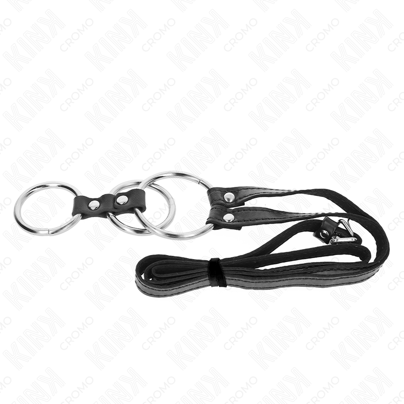Kinktriple Metal Penis Ring 3.8 Cm To 5 Cm With Leather Belt 112 Cm | Niks.fi verkkokauppa