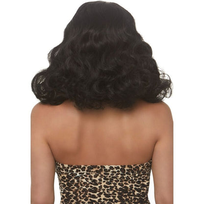 Leg Avenuecurly Retro Wig With Bangs Luminiscent Black | Niks.fi verkkokauppa