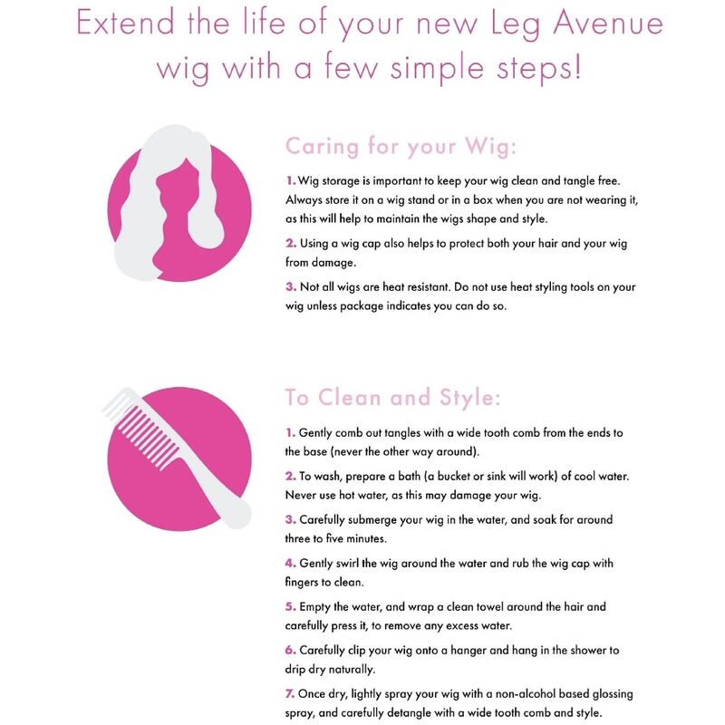 Leg Avenuelong Straight Bang Wig Pink | Niks.fi verkkokauppa