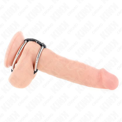 Kinkdouble Metal Penis Ring 3.8 Cm To 5 Cm Connected With Leather | Niks.fi verkkokauppa