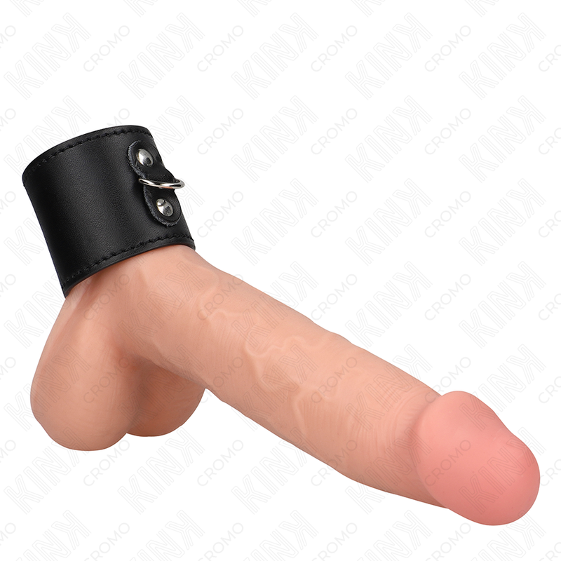Kink nahkainen penisrengas nepparikiinnityksellä - 18 × 5 cm