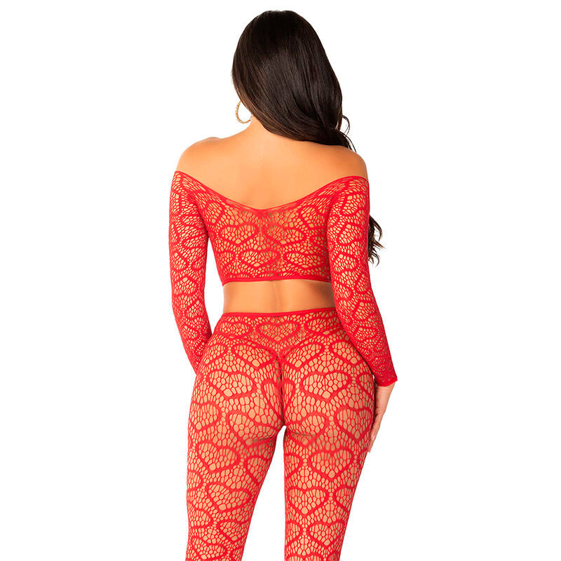 Leg Avenuecrop Top + Stockings Red One Size | Niks.fi verkkokauppa