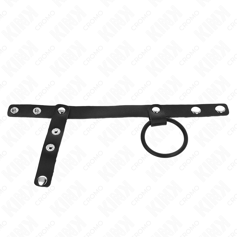 Kinksilicone Penis Ring 3.8 Cm With Ball Divider And Leather Strap 22 X 1.5 Cm | Niks.fi verkkokauppa