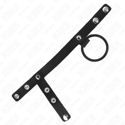 Kinksilicone Penis Ring 3.8 Cm With Ball Divider And Leather Strap 22 X 1.5 Cm | Niks.fi verkkokauppa