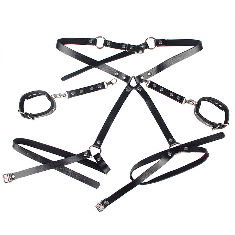 Subblime953690 Handcuffs With Bondage Belt Black One Size | Niks.fi verkkokauppa