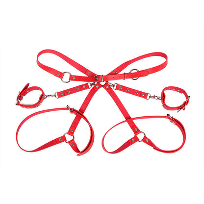 Subblime953706 Handcuffs With Bondage Belt Red One Size | Niks.fi verkkokauppa