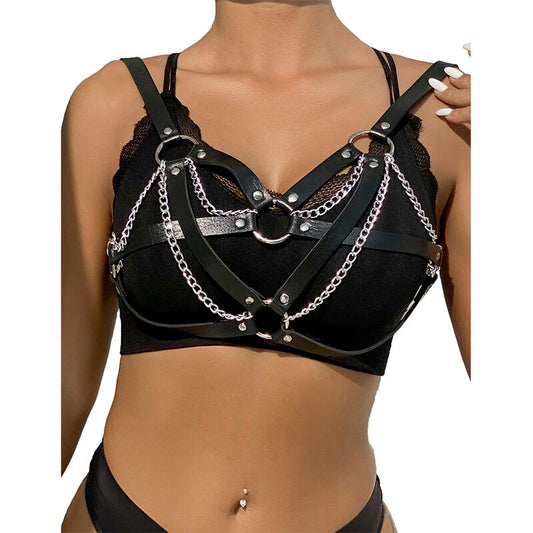 Subblime953713 Punk Bondage Belt Metal Buckle Black One Size | Niks.fi verkkokauppa