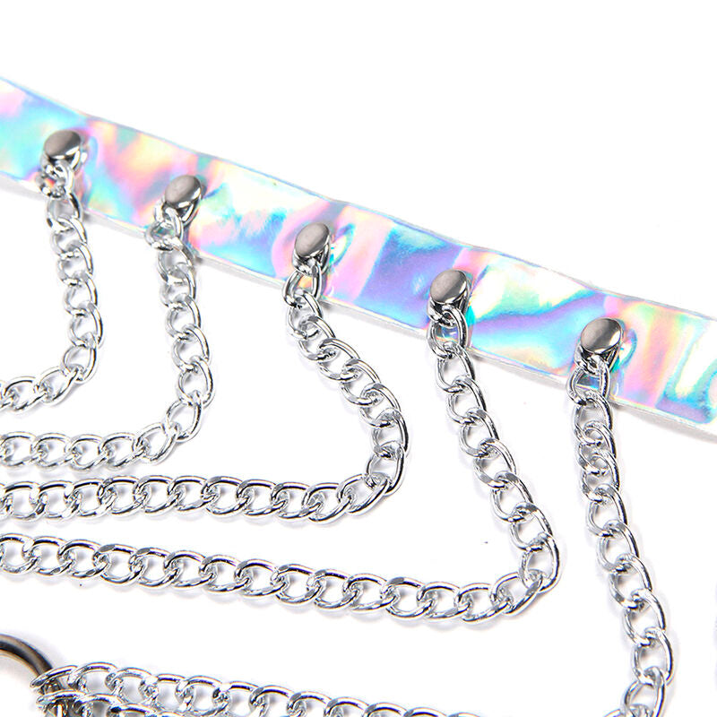 Subblime953737 Chest Harness With Rings And Chains Silver One Size | Niks.fi verkkokauppa