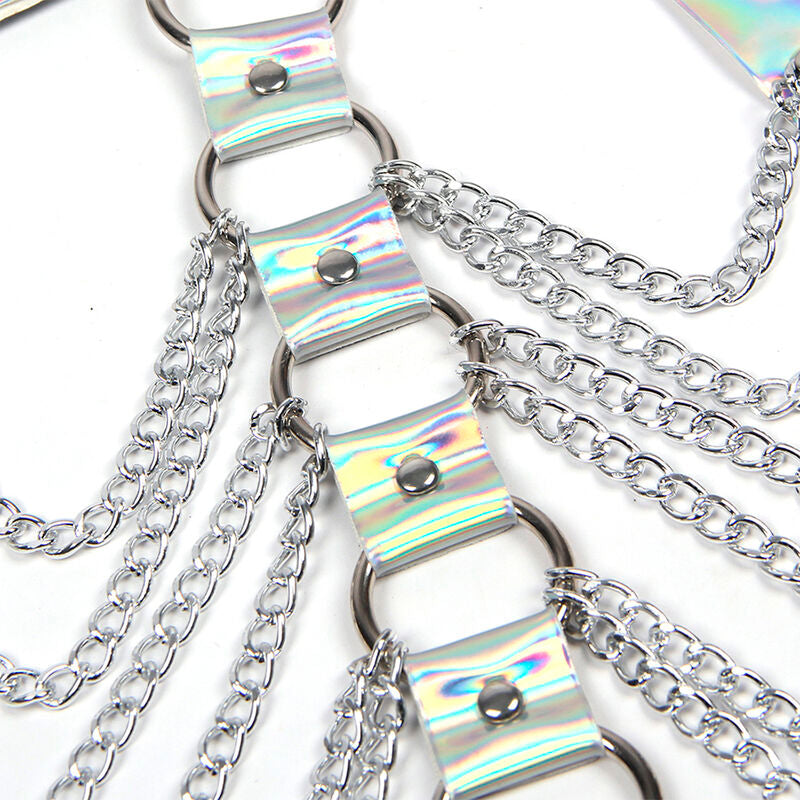 Subblime953737 Chest Harness With Rings And Chains Silver One Size | Niks.fi verkkokauppa