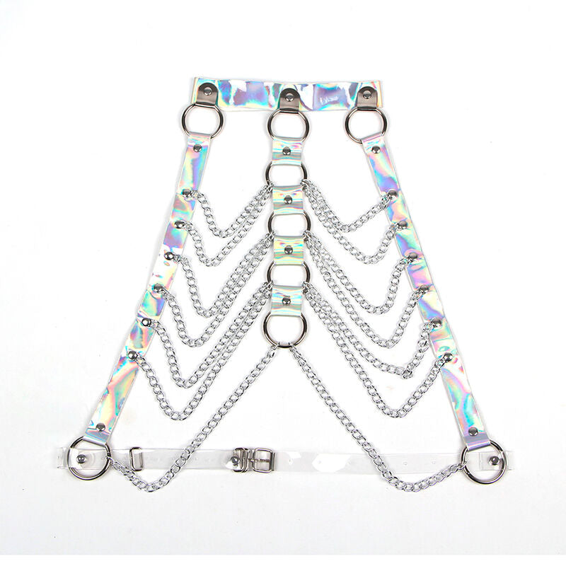 Subblime953737 Chest Harness With Rings And Chains Silver One Size | Niks.fi verkkokauppa