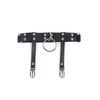 Subblime953744 Adjustable Leather Punk Garter Black One Size | Niks.fi verkkokauppa