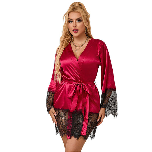 Subblime953812 Elegant Lace Pajamas + Thong Red S/M | Niks.fi verkkokauppa
