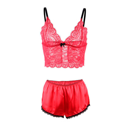 Subblime953898 Silk And Lace Nightgown + Panties Red S/M | Niks.fi verkkokauppa