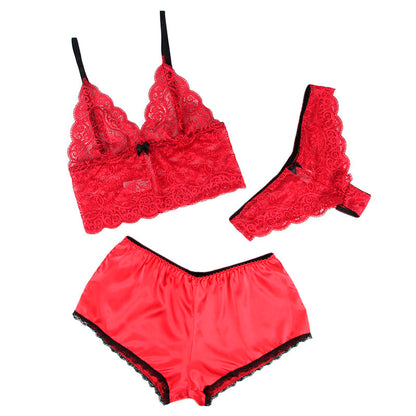 Subblime953898 Silk And Lace Nightgown + Panties Red S/M | Niks.fi verkkokauppa