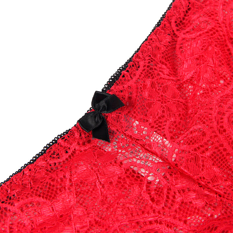 Subblime953898 Silk And Lace Nightgown + Panties Red S/M | Niks.fi verkkokauppa