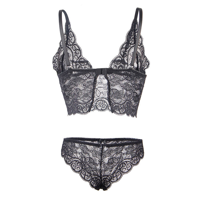 Subblime953911 Silk And Lace Nightgown + Panties Black S/M | Niks.fi verkkokauppa