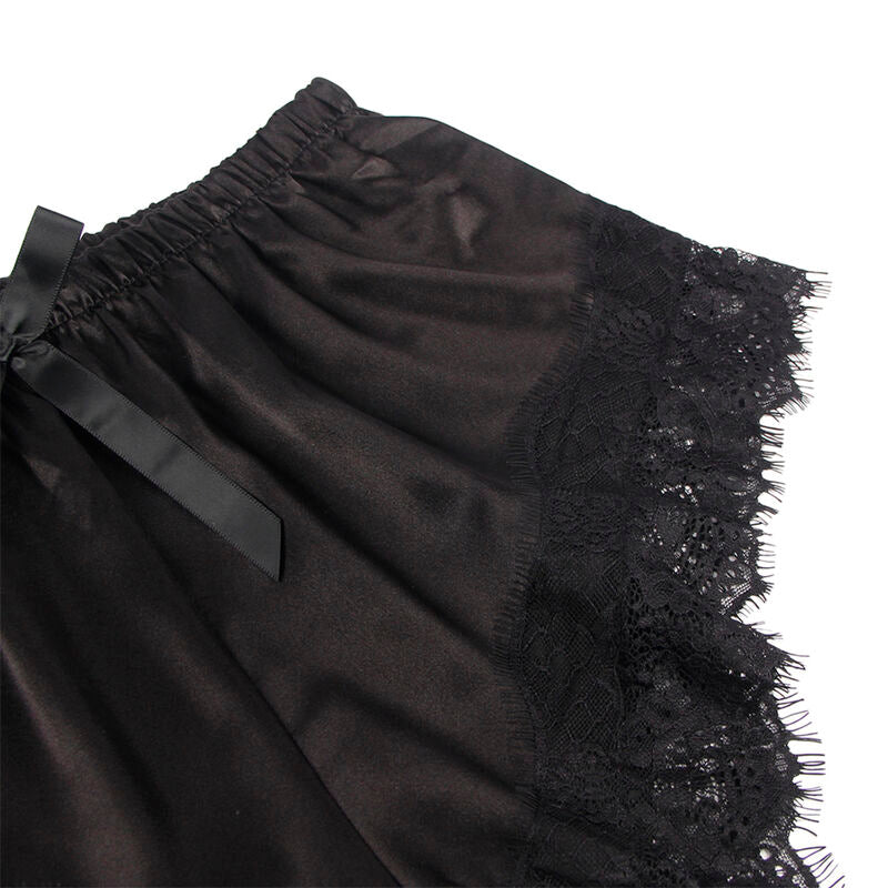 Subblime953942 Casual Silk Nightgown + Lace Pants Black L/Xl | Niks.fi verkkokauppa