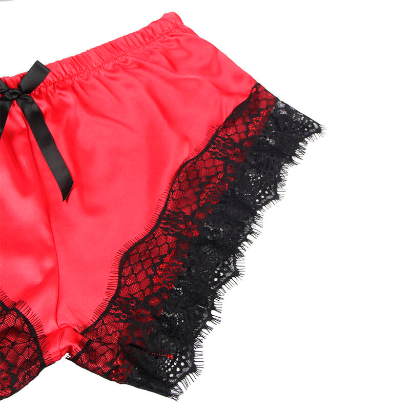 Subblime953959 Casual Silk Nightgown + Lace Pants Black/Red S/M | Niks.fi verkkokauppa