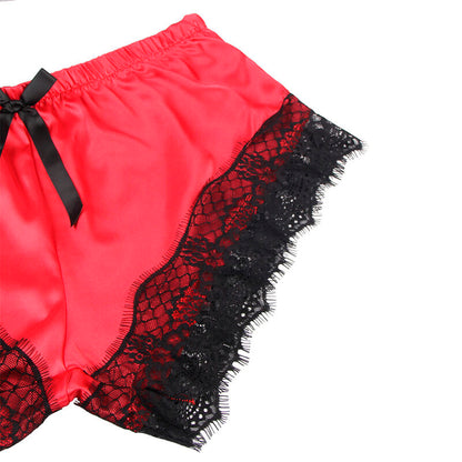 Subblime953959 Casual Silk Nightgown + Lace Pants Black/Red S/M | Niks.fi verkkokauppa