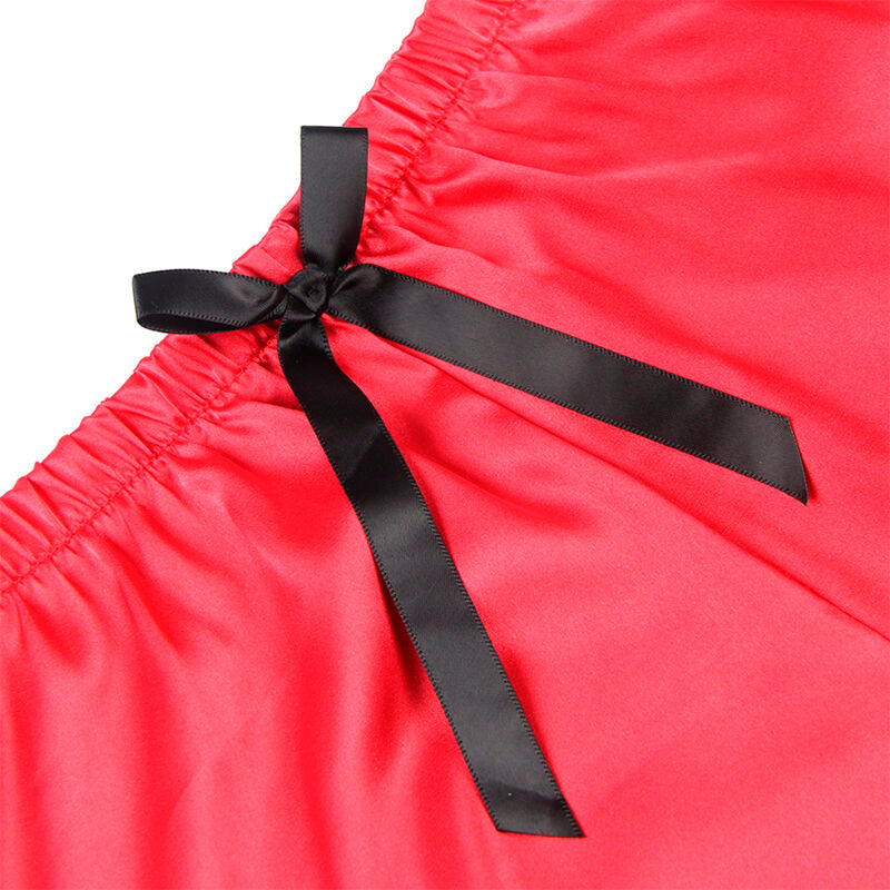 Subblime953959 Casual Silk Nightgown + Lace Pants Black/Red S/M | Niks.fi verkkokauppa