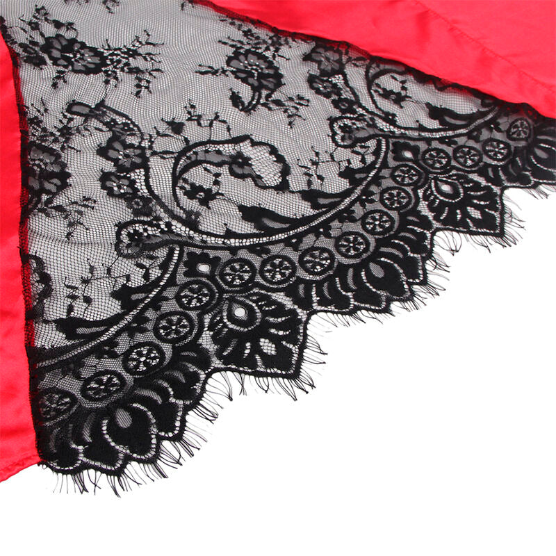 Subblime954024 Lace Sheer Back Camisole + Thong Red/Black L/Xl | Niks.fi verkkokauppa