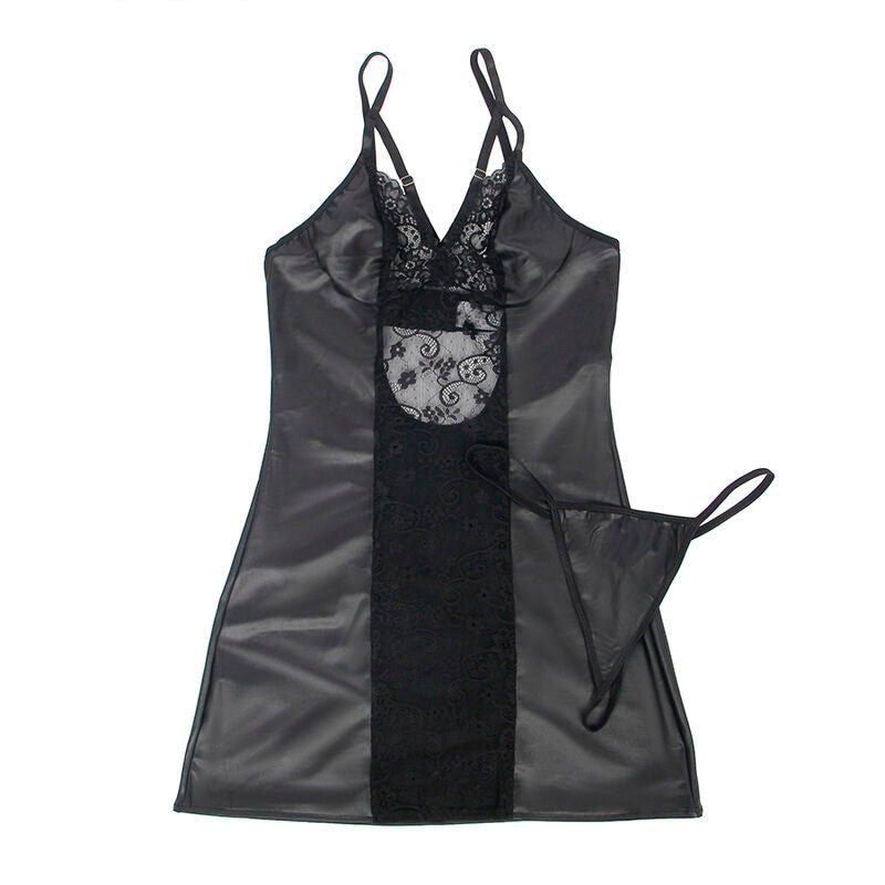 Subblime954161 Dress + Thong Leather Black S/M | Niks.fi verkkokauppa