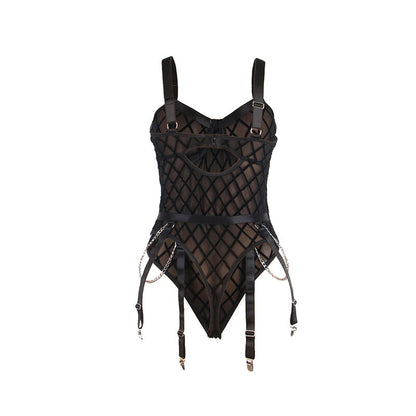 Subblime954260 Body With Chains + Garter Belt Black S/M | Niks.fi verkkokauppa