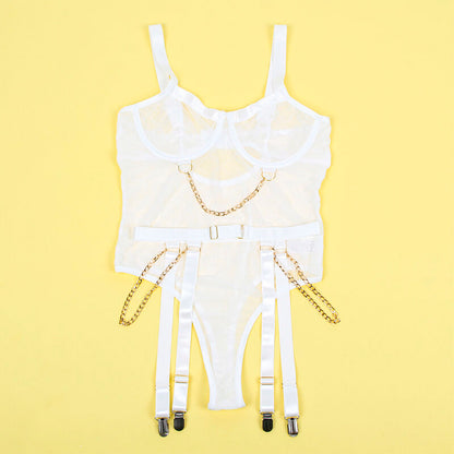 Subblime954284 Body With Chains + Garter Belt White S/M | Niks.fi verkkokauppa