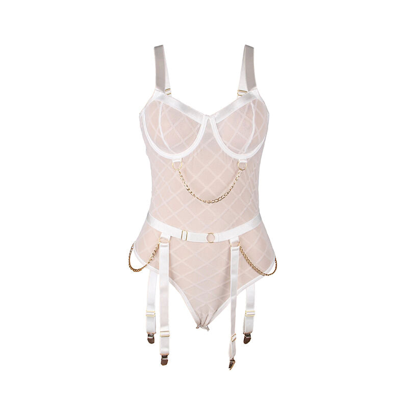 Subblime954284 Body With Chains + Garter Belt White S/M | Niks.fi verkkokauppa