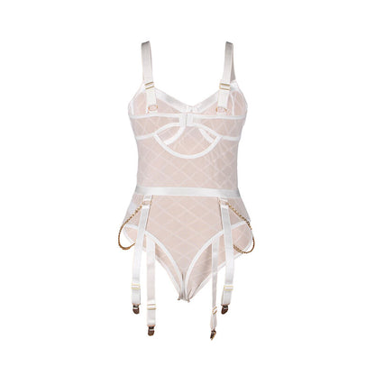 Subblime954291 Body With Chains + Garter Belt White L/Xl | Niks.fi verkkokauppa