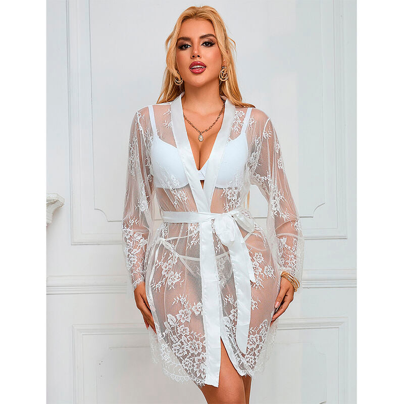 Subblime954369 Long Sleeve Nightgown With Floral Design White S/M | Niks.fi verkkokauppa