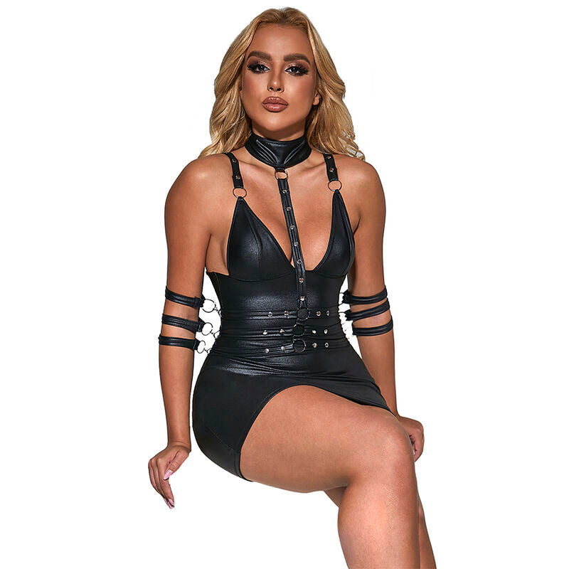 Subblime954406 Leather Bondage Dress Black S/M | Niks.fi verkkokauppa