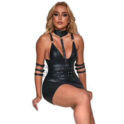 Subblime954406 Leather Bondage Dress Black S/M | Niks.fi verkkokauppa