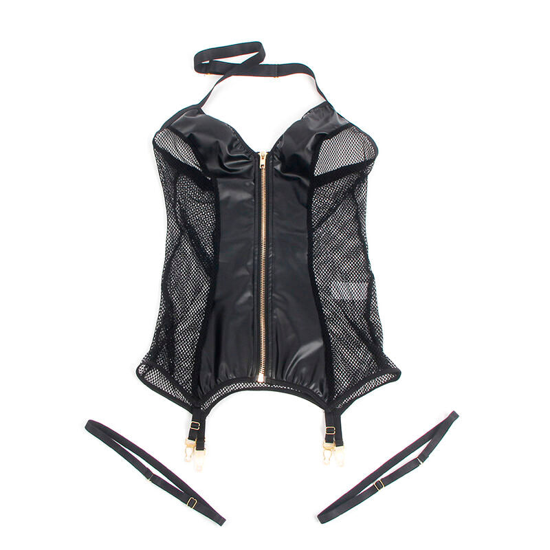 Subblime954444 Sexy Mesh Dress Leather Black S/M | Niks.fi verkkokauppa