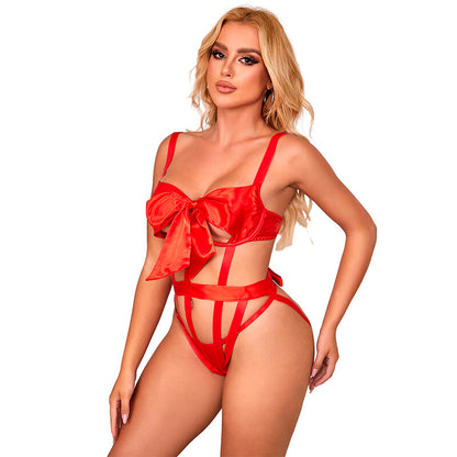 Subblime954475 Sexy Openwork Body With Bow Red L/Xl | Niks.fi verkkokauppa
