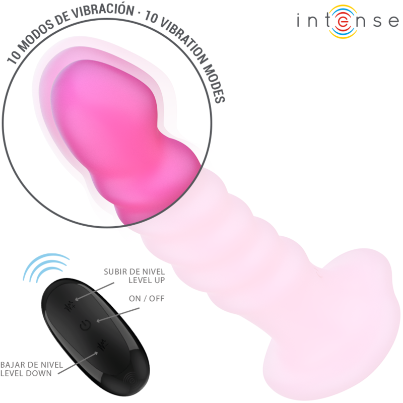 Intensecindy Vibrator Size L Spiral Design 10 Vibrations Pink Remote Control | Niks.fi verkkokauppa