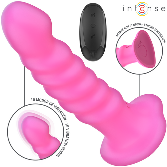 Intensecindy Vibrator Size L Spiral Design 10 Vibrations Pink Remote Control | Niks.fi verkkokauppa
