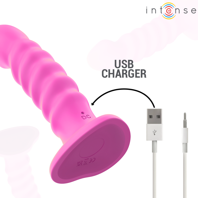 Intensecindy Vibrator Size L Spiral Design 10 Vibrations Pink Remote Control | Niks.fi verkkokauppa