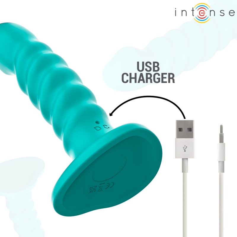 Intensebuffy Vibrator Size S Spiral Design 10 Vibrations Blue Remote Control | Niks.fi verkkokauppa