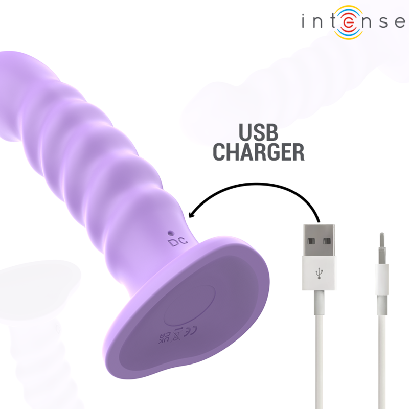 Intensebrenda Vibrator Size M Spiral Design 10 Vibrations Purple Remote Control | Niks.fi verkkokauppa