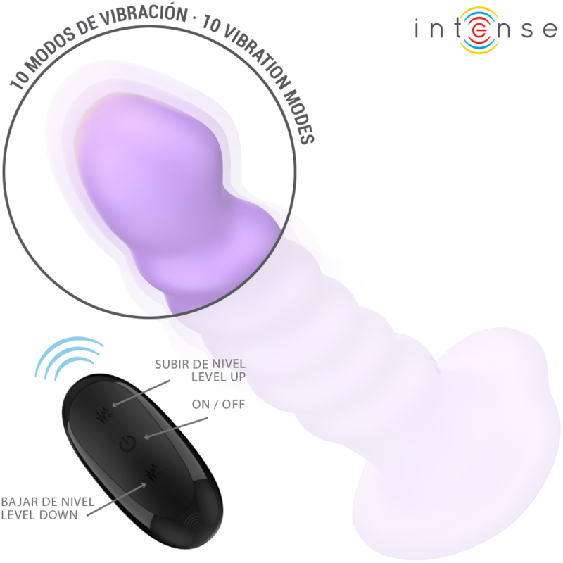 Intensebrenda Vibrator Size M Spiral Design 10 Vibrations Purple Remote Control | Niks.fi verkkokauppa